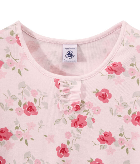 Pigiama bambina con stampa floreale rosa VIENNE/bianco MULTICO