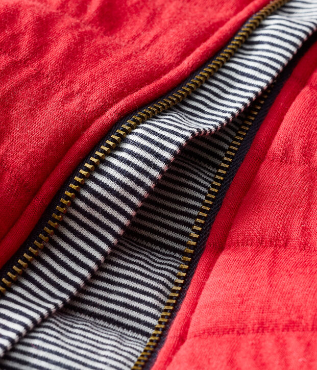 Cappotto in tubique trapuntato beb&egrave; femmina rosso