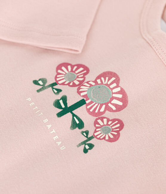 T-shirt bebè a maniche lunghe in cotone rosa SALINE