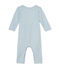 Tutina bebè bambino in lana e cotone blu FRAICHEUR/grigio TEMPETE