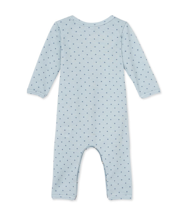Tutina beb&egrave; bambino in lana e cotone blu/grigio