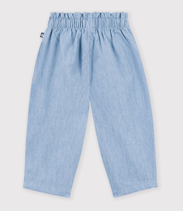 Pantaloni in chambray neonata blu
