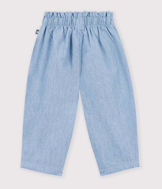 Pantaloni in chambray neonata blu