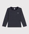 T-shirt a maniche lunghe in cotone bambino  blu SMOKING/bianco MARSHMALLOW