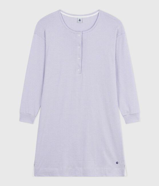 Ccamicia da notte in cotone a righe donna bianco SQUAW/ MARSHMALLOW