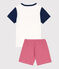 Pigiama corto bambino in cotone Le Havre bianco MARSHMALLOW/bianco MULTICO