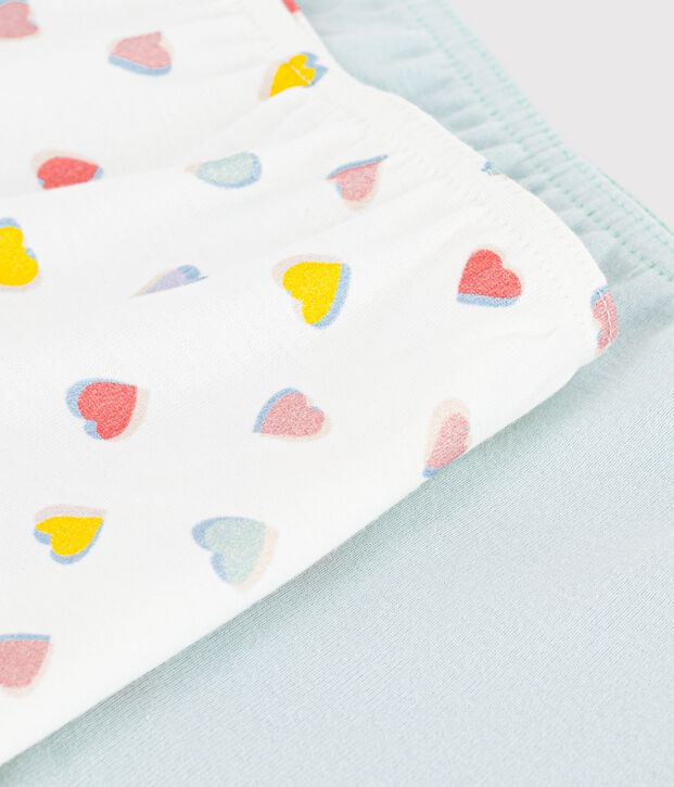 Set di shorty lunghi in cotone a cuori bambina multicolore