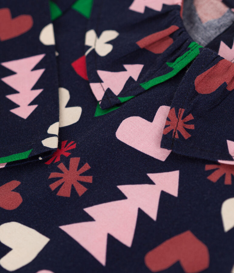 Blusa in flanella neonato blu/multicolore