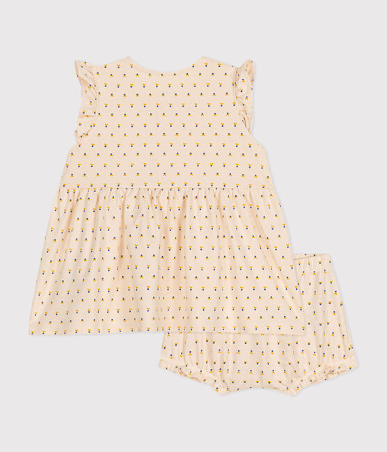 Abito senza maniche con bloomer in jersey leggero neonato bianco AVALANCHE/ MULTICO