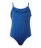 Costume da bagno bambina intero a pois blu PERSE/bianco MARSHMALLOW