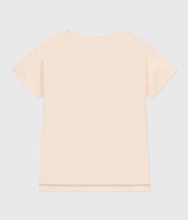 T-shirt bambino in jersey ecru/multicolore