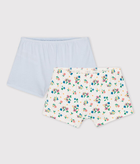 Confezione da 2 mutandine bambina a fiori in cotone biologico variante 1
