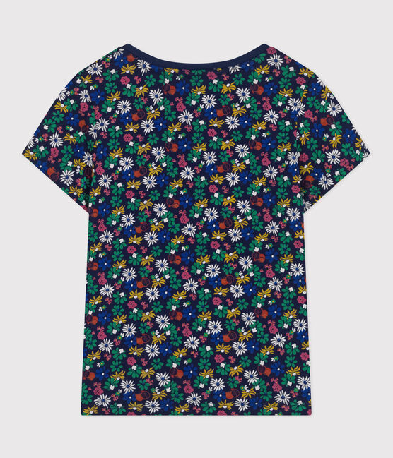 T-shirt stampata in jersey leggero bambina blu MEDIEVAL/bianco MULTICO