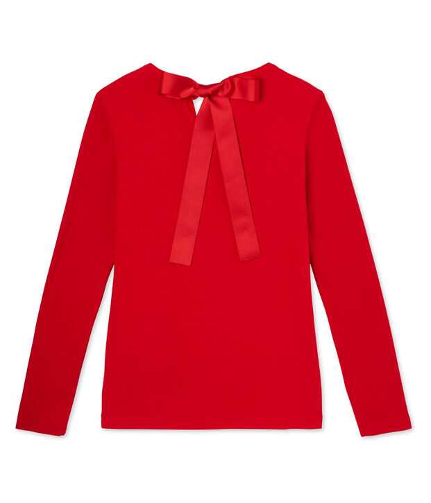 T-shirt da donna con righe paillettes rosso