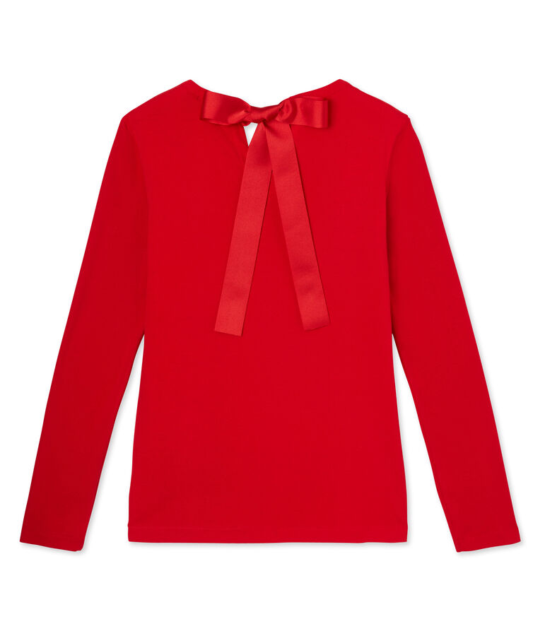 T-shirt da donna con righe paillettes rosso