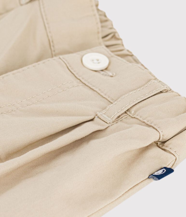Pantaloni in serge tinta unita neonato beige