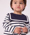 Abito a maniche lunghe in cotone spesso a righe neonato bianco MARSHMALLOW/blu SMOKING
