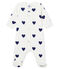 Tutina pigiama bimba-maschio a costine bianco MARSHMALLOW/blu MEDIEVAL