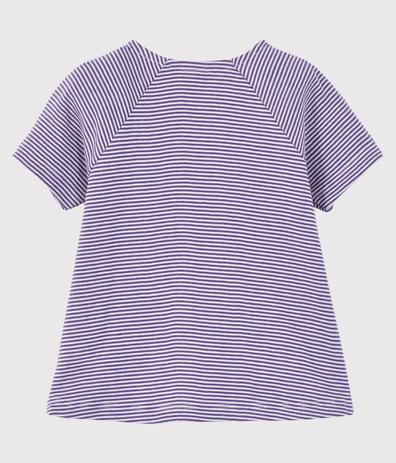Blusa manica corta beb&egrave; femmina viola REAL/bianco MARSHMALLOW