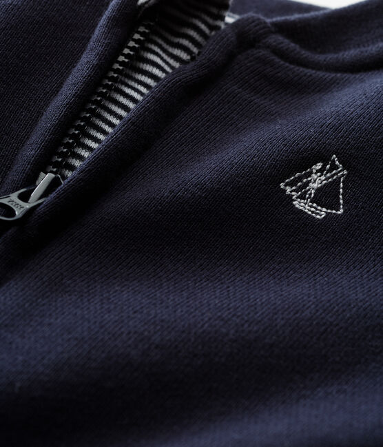 Cardigan con zip bambino in molleton blu SMOKING