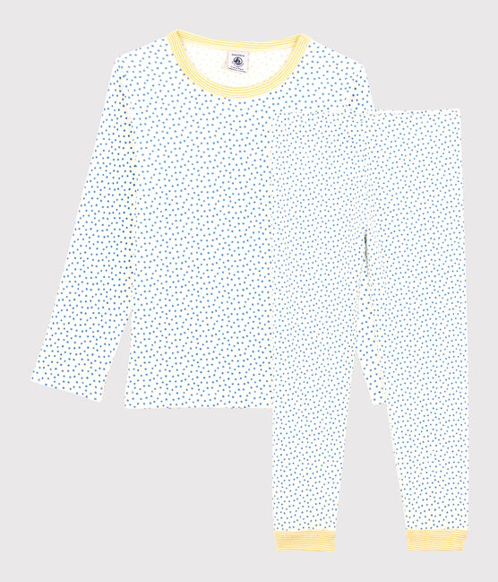 Pigiama fantasia bambina/bambino in cotone biologico bianco MARSHMALLOW/blu BRASIER