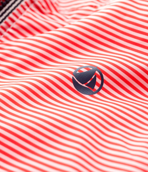 Giacca a vento in poliammide riciclato beb&egrave; femmina/maschio rosa/bianco