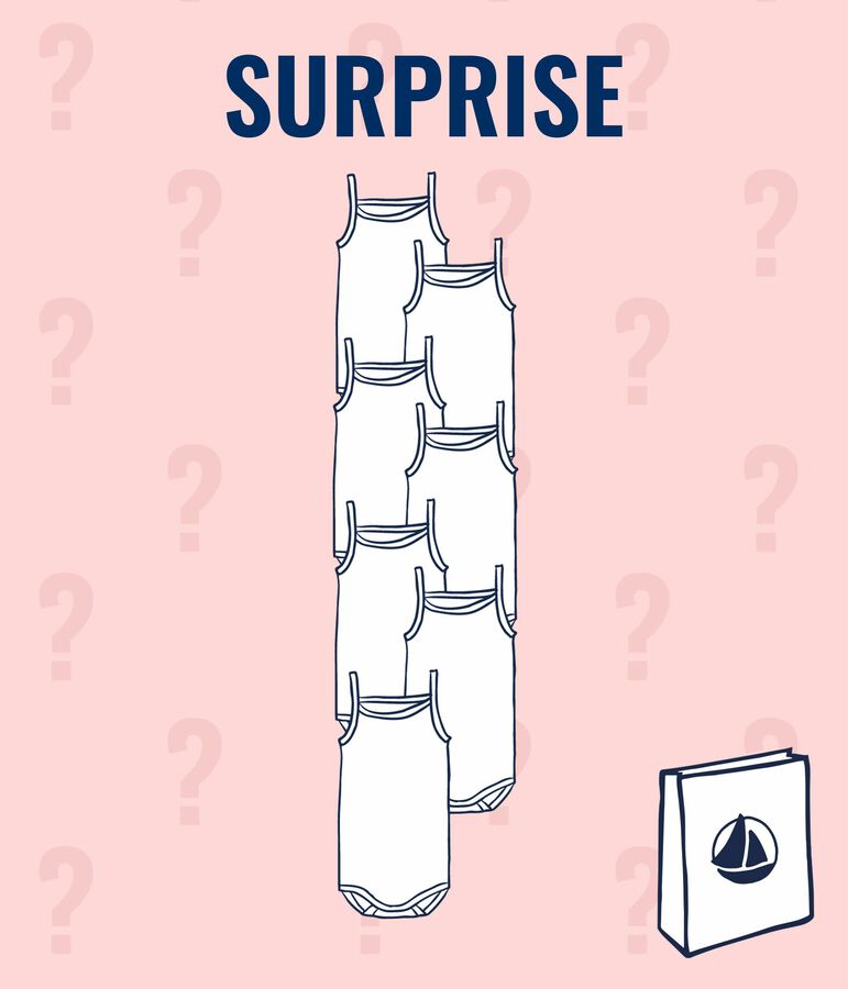 Lotto a sorpresa da 7 body con spalline neonata multicolore