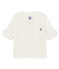 T-shirt ml bebè maschietto in cotone lino bianco MARSHMALLOW