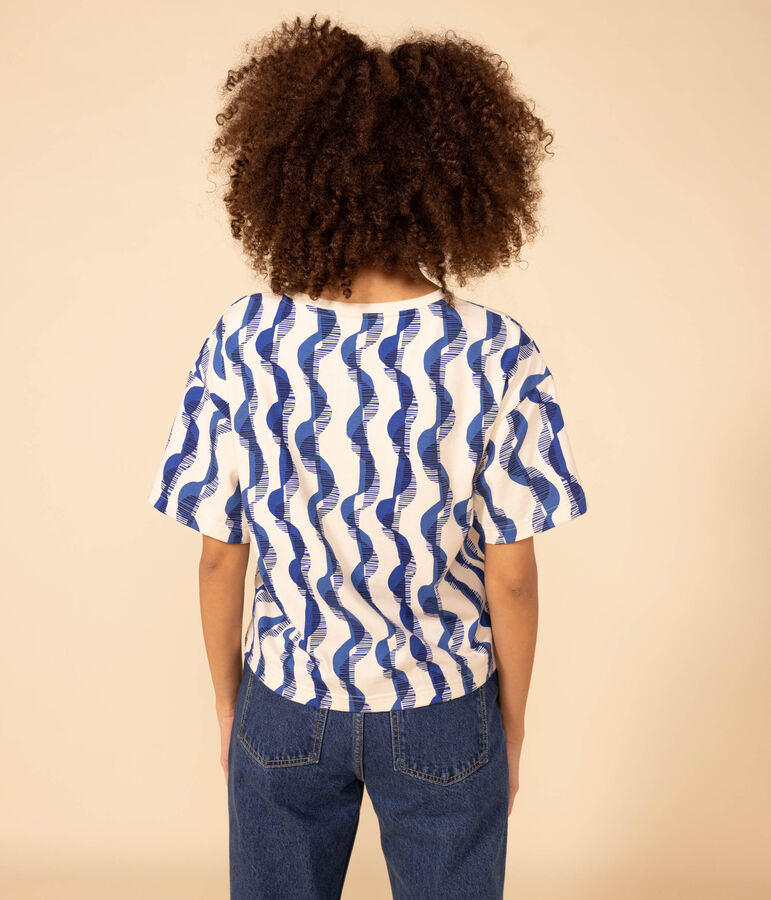 T-shirt LE BOXY fantasia in cotone Donna ecru/multicolore