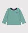 T-shirt a maniche lunghe a righe bambino verde/beige/verde