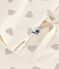 Pigiama donna in cotone a maniche corte e gamba ampia con stampa a cuori ecru MILK/ ARGENT