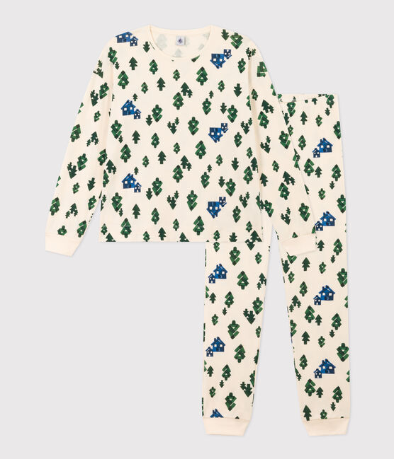 Pigiama chalet donna in cotone bianco AVALANCHE/ MULTICO