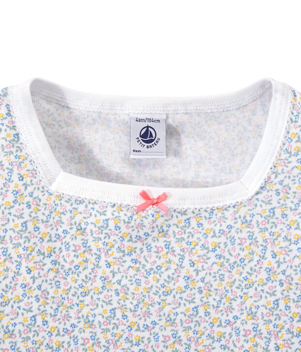 Pigiama corto bambina stampato bianco/multicolore