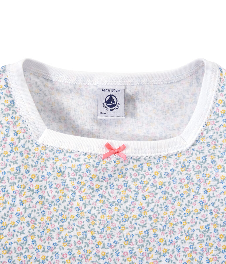 Pigiama corto bambina stampato bianco/multicolore