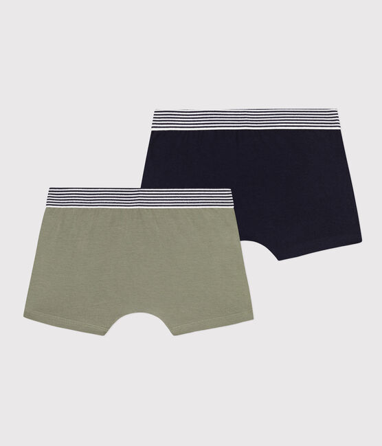 Confezione da 2 boxer tinta unita in cotone ed elastam bambino variante 1