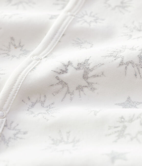 Tutina pigiama con stampa a stelle in ciniglia bianco MARSHMALLOW/grigio ARGENT