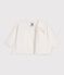 Brassi&egrave;re con incrocio in maglia traforata di misto lana e cotone neonato bianco