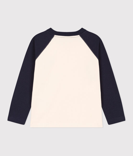 T-shirt a maniche lunghe in cotone bambino  bianco AVALANCHE/blu SMOKING