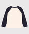 T-shirt a maniche lunghe in cotone bambino  bianco AVALANCHE/blu SMOKING