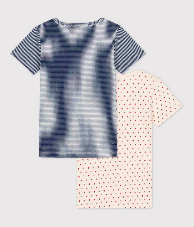 Confezione da 2 t-shirt a maniche corte bambina cotone multicolore
