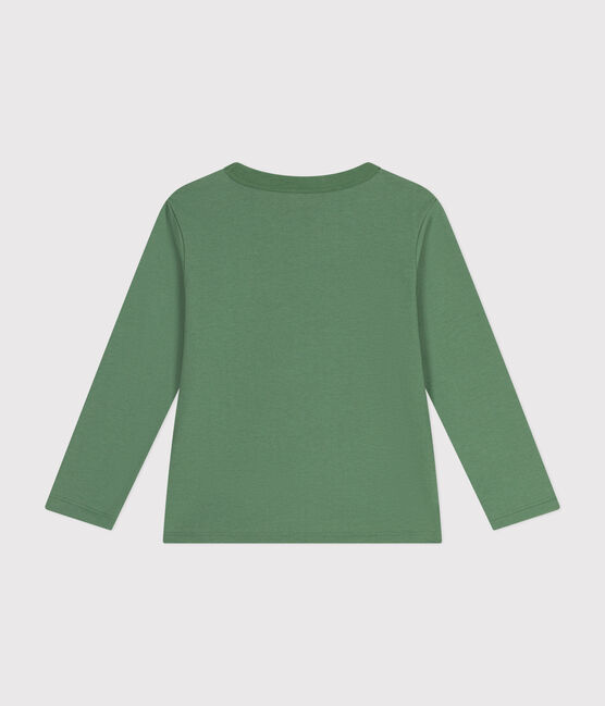 T-shirt a maniche lunghe in jersey sottile bambino verde PALMERAIE