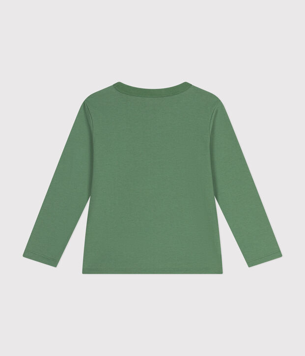 T-shirt a maniche lunghe in jersey sottile bambino verde