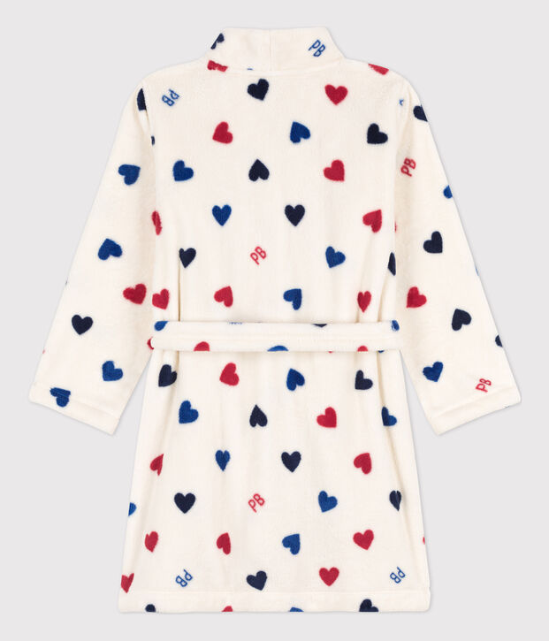 Vestaglia in pile unisex ecru/multicolore