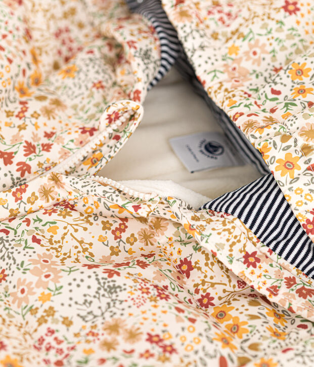 Tutina con stampa neonato ecru/multicolore