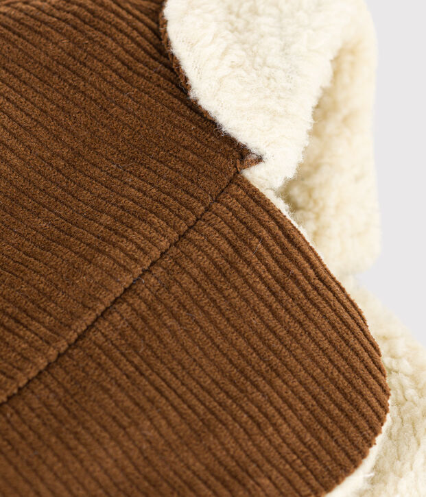 Colbacco in velluto per beb&egrave; marrone