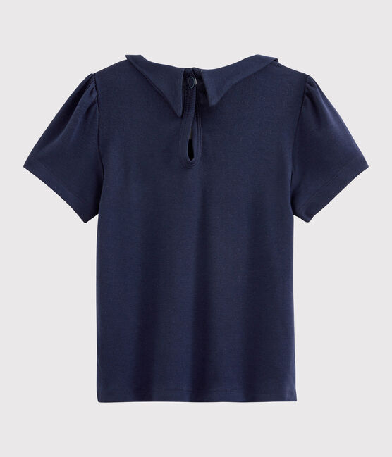 T-shirt bambina a maniche corte in cotone blu SMOKING