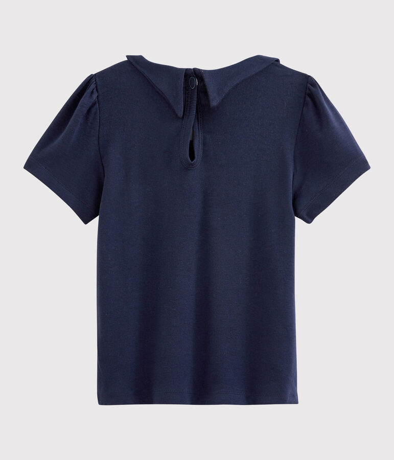 T-shirt bambina a maniche corte in cotone blu