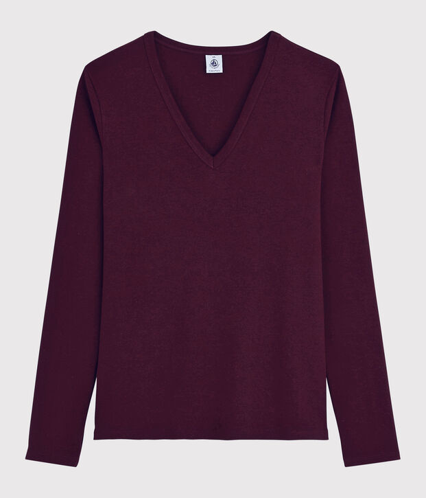 T-shirt iconica scollo a V donna rosso