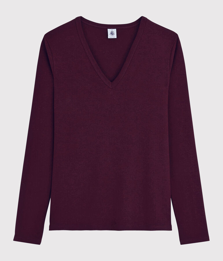 T-shirt iconica scollo a V donna rosso