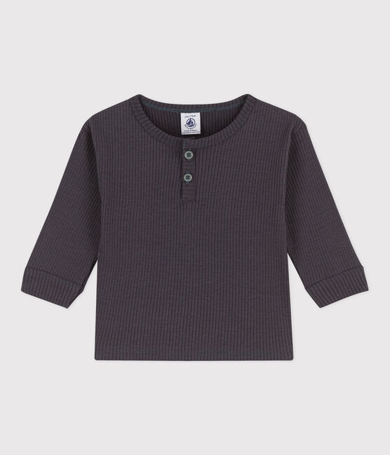 T-shirt maniche lunghe bebè in maglia a costine grigio DUMBO